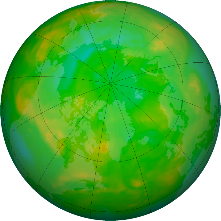 Arctic ozone map for 20 July 1982